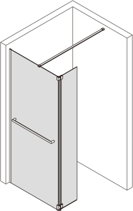Saqu Modulo Douchewand - met Zijwand Incl. Handdoekhouder en Antikalk 120x30x210 cm - Mat Wit - Inloopdouche