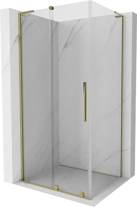 Mexen Velar L schuifbare douchecabine 100 x 85 , transparant, goud - 871-100-085-03-50