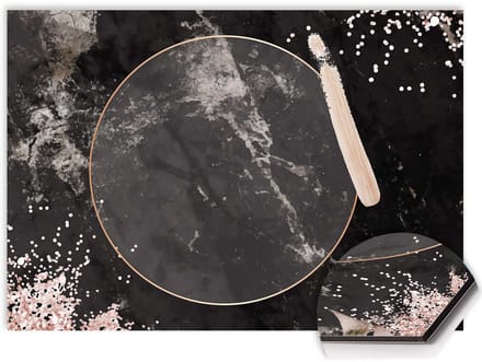 KitchenArt - Midnight Rose Spatscherm - 120x60 cm - Spatscherm Achterwand Keuken - Spatwand Keuken