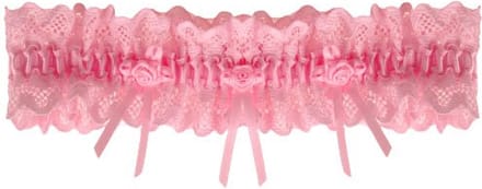 Kousenband grote maat - roze kant