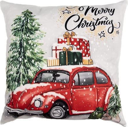 Clayre & Eef Kussenhoes 45x45 cm Beige Polyester Kerstboom
