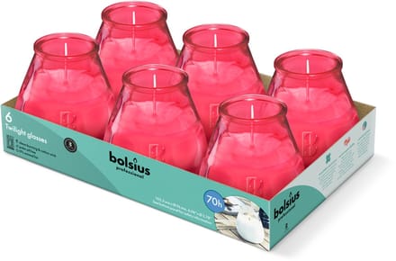 Twilight - Kaars in glas - Patio - Fuchsia Roze - Tray 6 - 70 branduren