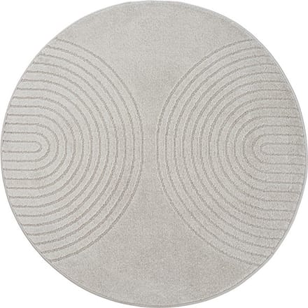 Karpet24 Eclipse – Modern laagpolig vloerkleed, geometrisch patroon in grijs-Ø 120 cm