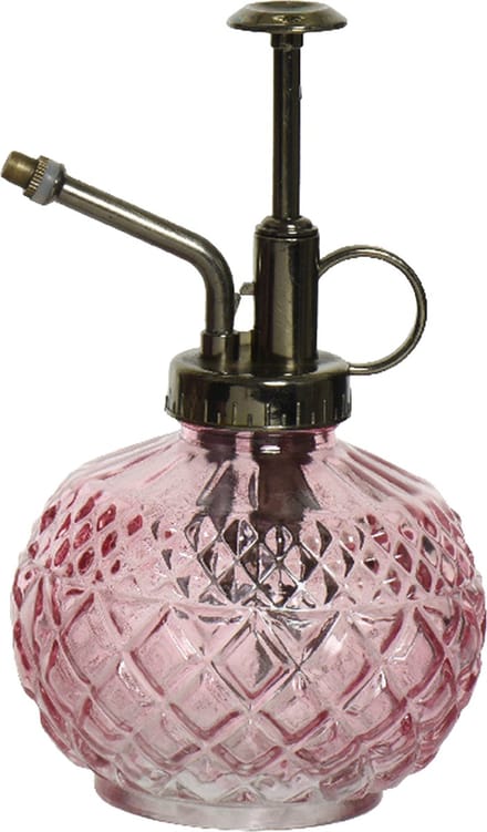 Decoris Plantenspuit/vernevelaar van glas - 450 ml - lichtroze - 10 x 10 x 15 cm