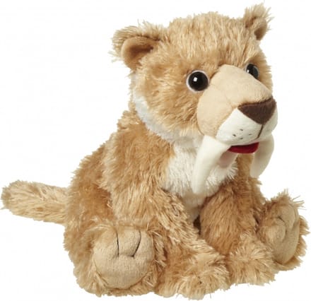 Nature Planet Pluche Sabeltand tijger - knuffeldier - 24 cm - wilde dieren knuffel