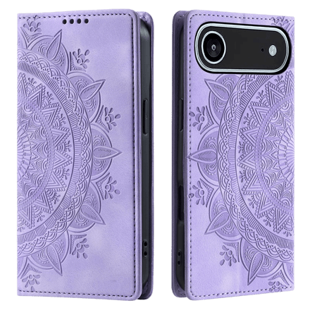 Comfycase Apple iPhone Air Soft Mandala Bookcase Paars