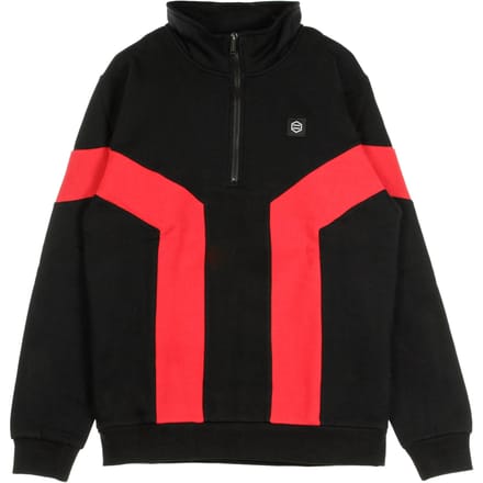 Gravity herensweatshirt met halve rits, zwart/rood