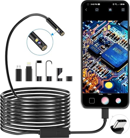 CLVP® USB Endoscoop Iphone – Draadloze Inspectiecamera HD – Endoscoop Inspectie Camera voor Android en Iphone – Zwart - 5M