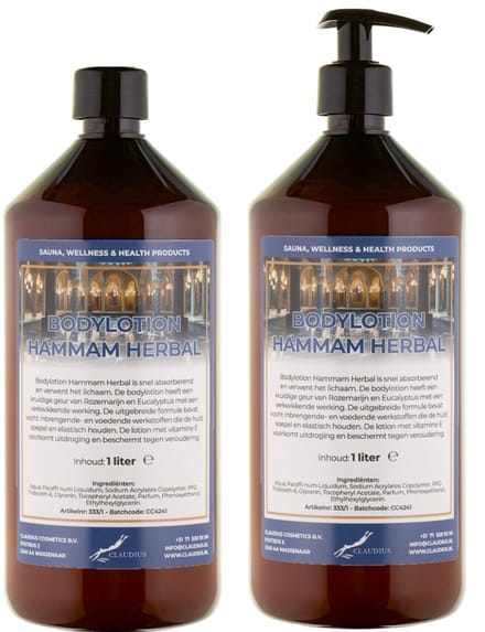 Bodylotion Hammam Herbal 1 Liter - met gratis pomp - set van 2 stuks