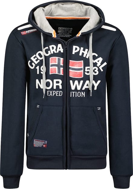 Vest Met Capuchon En Rits Blauw Geographical Norway Flag - L