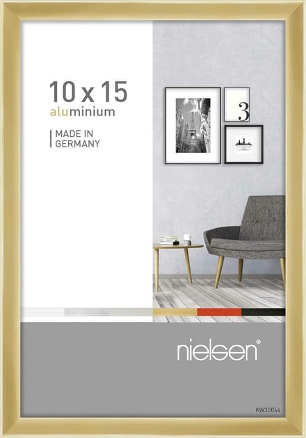 Fotolijst 10x15 cm Aluminium Goud Glans Ophangen & Staand Echt Glas