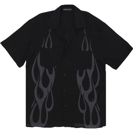 Heren overhemd met korte mouwen Flames Shirt Zwart/grijs