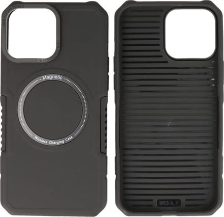 iPhone 14 Pro MagSafe Hoesje - Shockproof Back Cover - Zwart