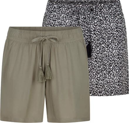 DENIMFY Dames Short DFLia 2 Pack regular/straight Veelkleurig S Volwassenen Zomerbroek - Elastische Taille