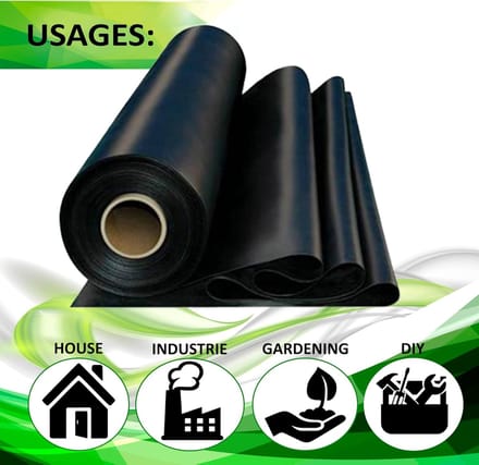 Rubberplaat voor verschillende toepassingen - 10 cm breed x 2 m lang, 3 mm dik
