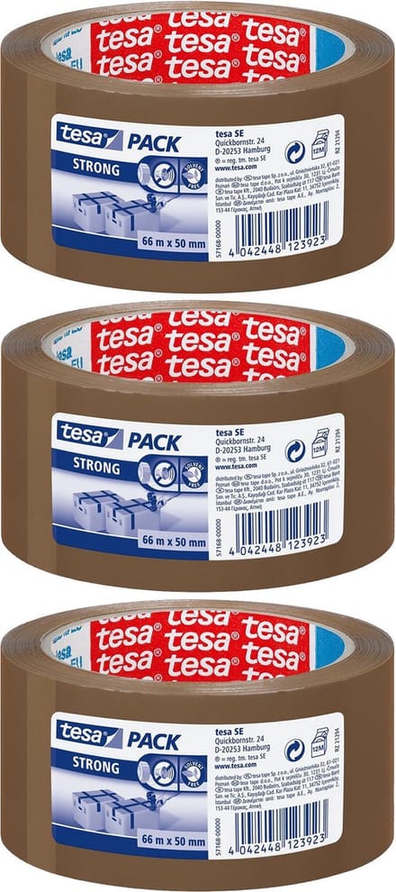 Tesa Verpakkingstape - 4x - bruin - sterk - 66 m x 50 mm