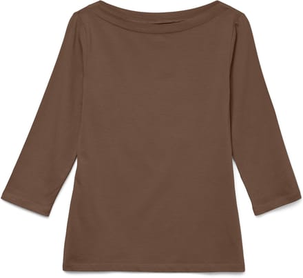 Vero Moda Panda Modal T-shirt Met 3/4 Mouw Bruin M Vrouw