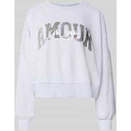 oversized sweatshirt met pailletten, model 'Amour'