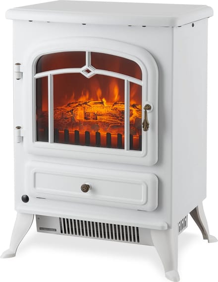 MOA Sfeerhaard Elektrisch - Haard met Verwarming - 1800W - Openhaard - Kachel Vrijstaand - Realistisch Haard LED Licht - Wit