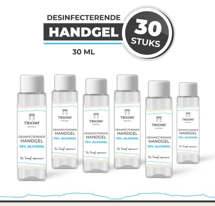 Handgel 75% - 30 ML - Pocket size - 30 stuks - Triomf Cosmetica | Desinfecterende Hand gel