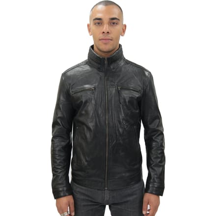 Heren klassiek leren bikerjack-Caracas