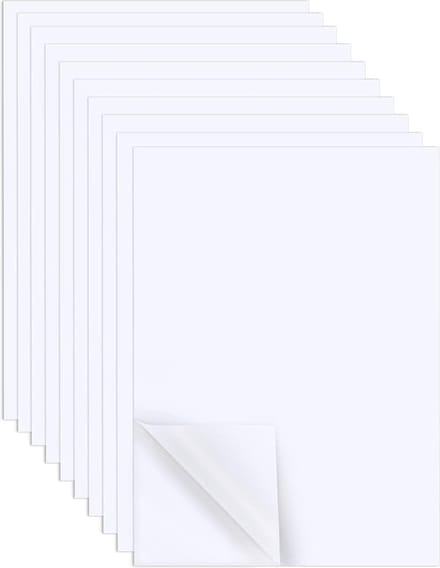 AIEX 10-pack 29 x 21 cm wit dubbelzijdig plakfolie voor creatieve projecten