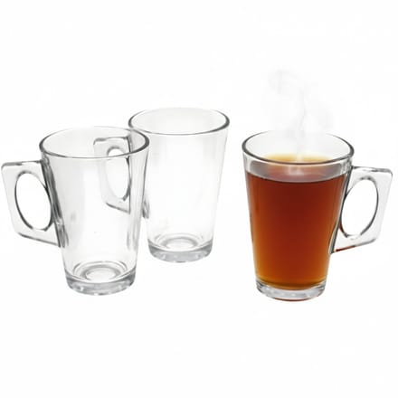 Gerimport Thee bekers / mokken - 3x stuks - glas - 255 ml - thee momentjes