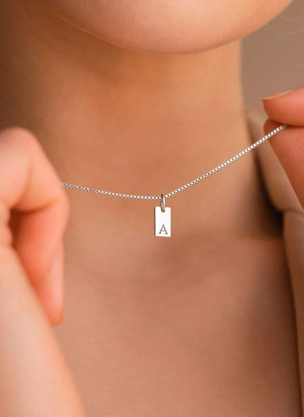 Roestvrij stalen RVS ketting met letterhanger A