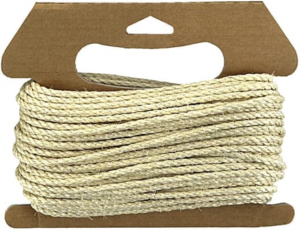 Natuurtouw van Sisal 5 mm dik en 20 meter lang