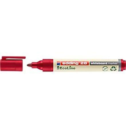 Edding 28 EcoLine whiteboardmarker, ronde punt, navulbaar, rood, 10 st.