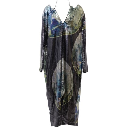 Ganni Maxi-jurk van mesh met pailletten in veelkleurige polyester