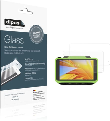 dipos – 2x Matte Pantserfolie geschikt voor Zebra WT6400 | 9H Screenprotector