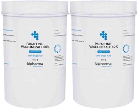 Bipharma Paraffine Vaselinezalf 50% - 2 x 500 gr - Voordeelverpakking