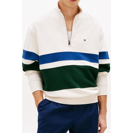 Tommy Hilfiger Country Club Stripe Ivory Petal Größe: S | Pullover Outlet | Herren | Weiß