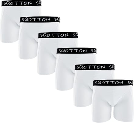 Heren boxershorts - SQOTTON® - 6 stuks - Basic/Wit - Maat XL