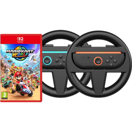 Mario Kart World + BlueBuilt Stuurtjes voor Nintendo Switch 2