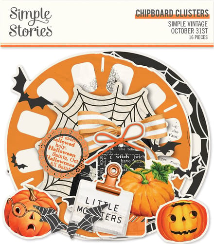 Simple Stories - Simple Vintage October 31st Chipboard Clusters (18624)