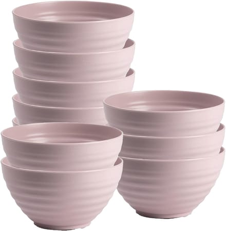 Plasticforte Soepkommen - 10x - D15 x H8 cm - oud roze - kunststof - onbreekbaar - servies