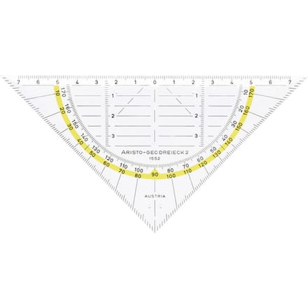 Aristo geodriehoek - schaalverdeling 14cm - onbuigzaam - transparant - AR-1552