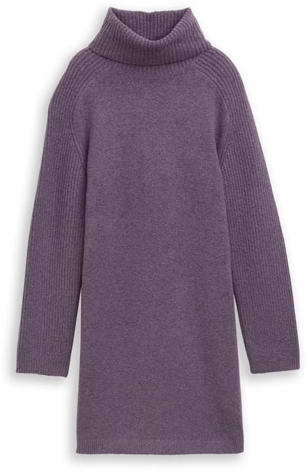 Tom Tailor Denim - Mini-jurk met col - Maat XS - dark lavender melange