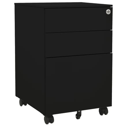 vidaXL - Ladeblok - verrijdbaar - 39x45x60 - cm - staal - zwart