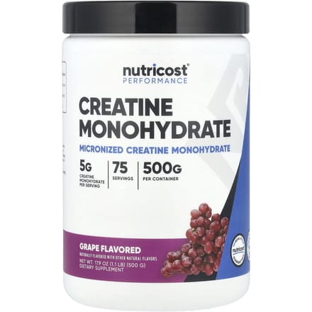 Atletische Prestaties, Creatine Monohydraat, Druif, 500G (1.1 pond)