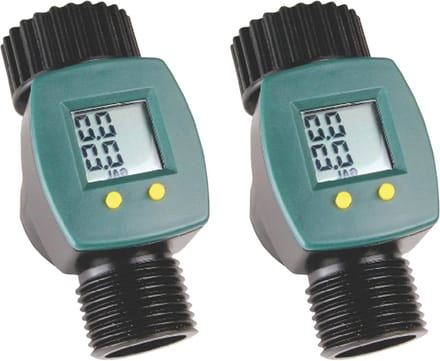 Watermeter Tuinslang - Slangmeter Volume - Waterverbruik Meten - LCD Scherm - 51 x 51 x 25 cm - Grijs