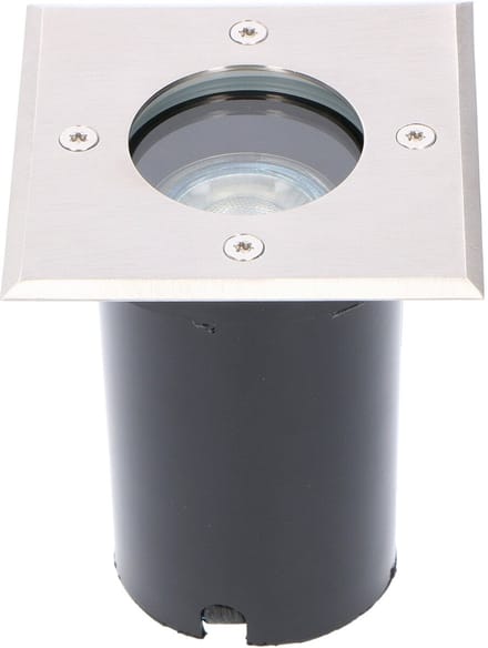 LED Grondspot - Sanola Aton - Inbouw - Vierkant - GU10 Fitting - Waterdicht IP67 - RVS Geborsteld