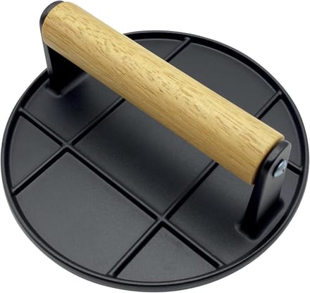 Burgerpers - Hamburger Smasher - Grillen op de bakplaat - Gelijkmatige pasteitjes - 63 Inch - Zwart