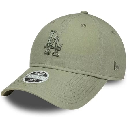 New Era LA Dodgers MLB Linen 9TWENTY Adjustable Cap, Vrouwen, Groen, Pet, maat: OSFM
