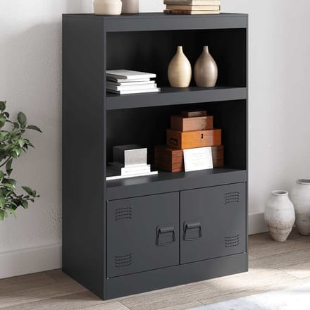 vidaXL - Dressoir - 67x39x107 - cm - staal - antracietkleurig