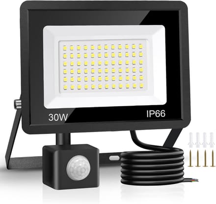 30W Led Buitenlamp met Bewegingsmelder 4500 Lumen Wit Licht IP66