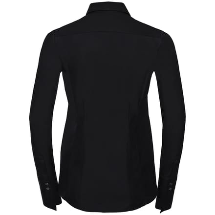 Russell Collection Dames/Dames Ultimate Stretch Formeel Shirt Met Lange Mouwen (Zwart)