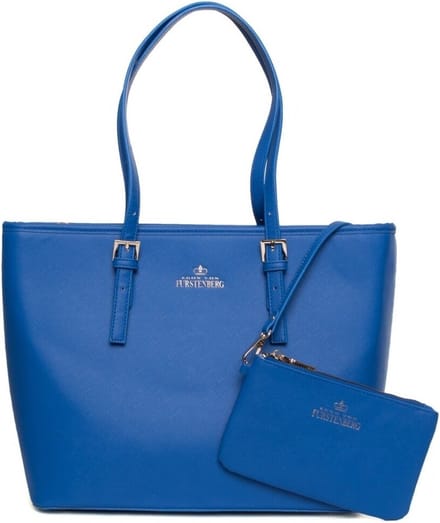 Egon von Furstenberg FABRICE dames luxe schoudertas royal blue shopper